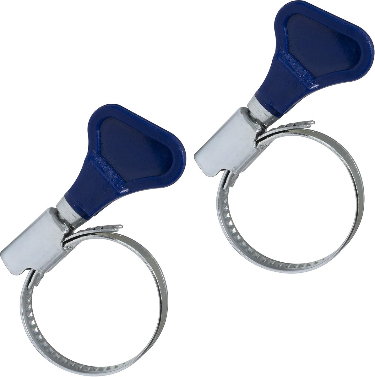- C63694 - Set van 2 slangklemmen - handgehouden 16-27 mm - bandbreedte 9 mm - van staal - zilverkleurig - semi-flexibele waterslang zwembad zwembad