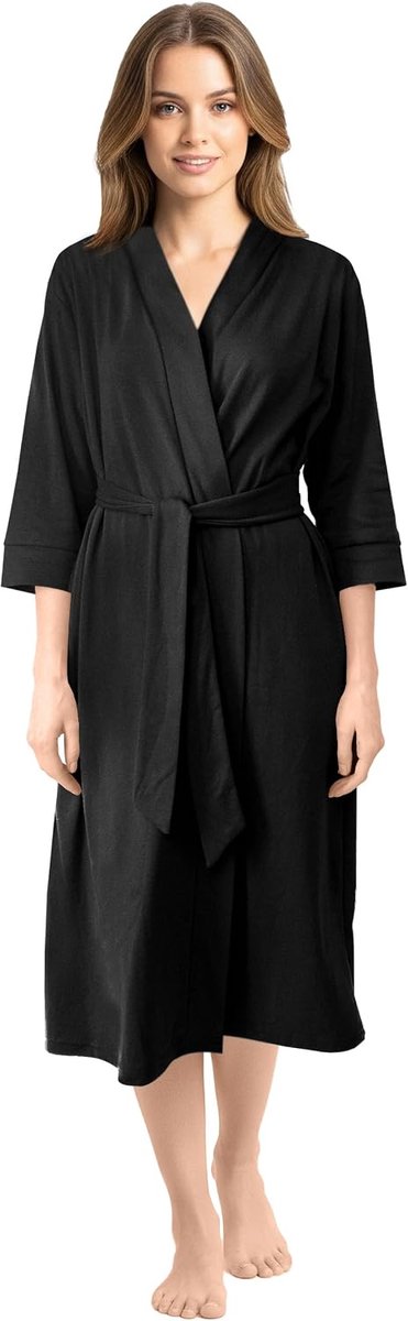 Threads Luxueuze Dames Ochtendjas | Superzachte Katoenen Gebreide Badjas | Lichtgewicht Badjas, Lounge Wear en Nachtkleding voor het hele Seizoen | Perfect Cadeau voor Dierbaren