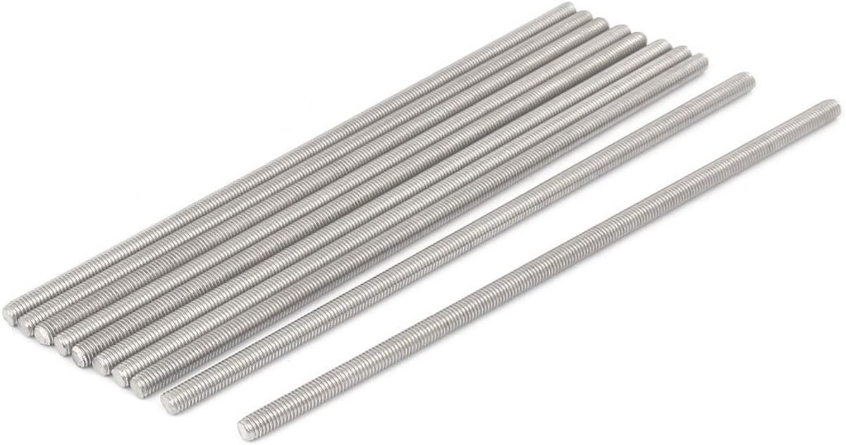 Map M5 x 160 mm roestvrij staal 304 stang volledige schroefdraad bevestiging bouten 10 stuks