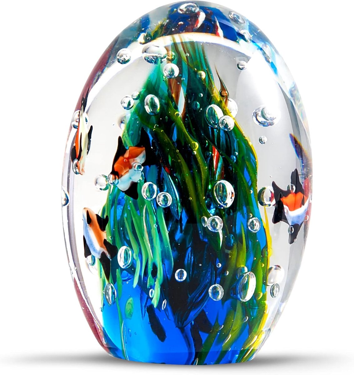 Handgeblazen onderwater wereld van glas, kantoor presse-papier glas voor bureau, home decor verzamelbaar, aquarium decor, kantoor decor oceaan liefhebbers
