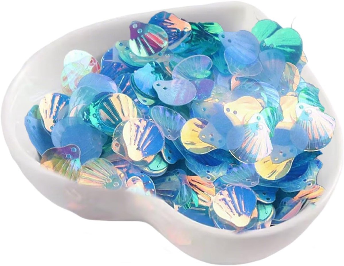 Pailletten holografische kleur spangles schelpvorm glitter kralen om ogen make-up DIY handgemaakte kostuum tas accessoires