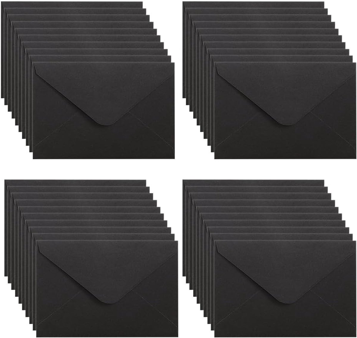Mini Enveloppen - 40 Pakjes 15 * 10cm Zwart Enveloppen Vouwen, Kleine Enveloppen, Gebruikt voor Geschenken, Wenskaarten, Bruiloften, Zaken, Uitnodigingen (Kaarten Niet Inbegrepen)