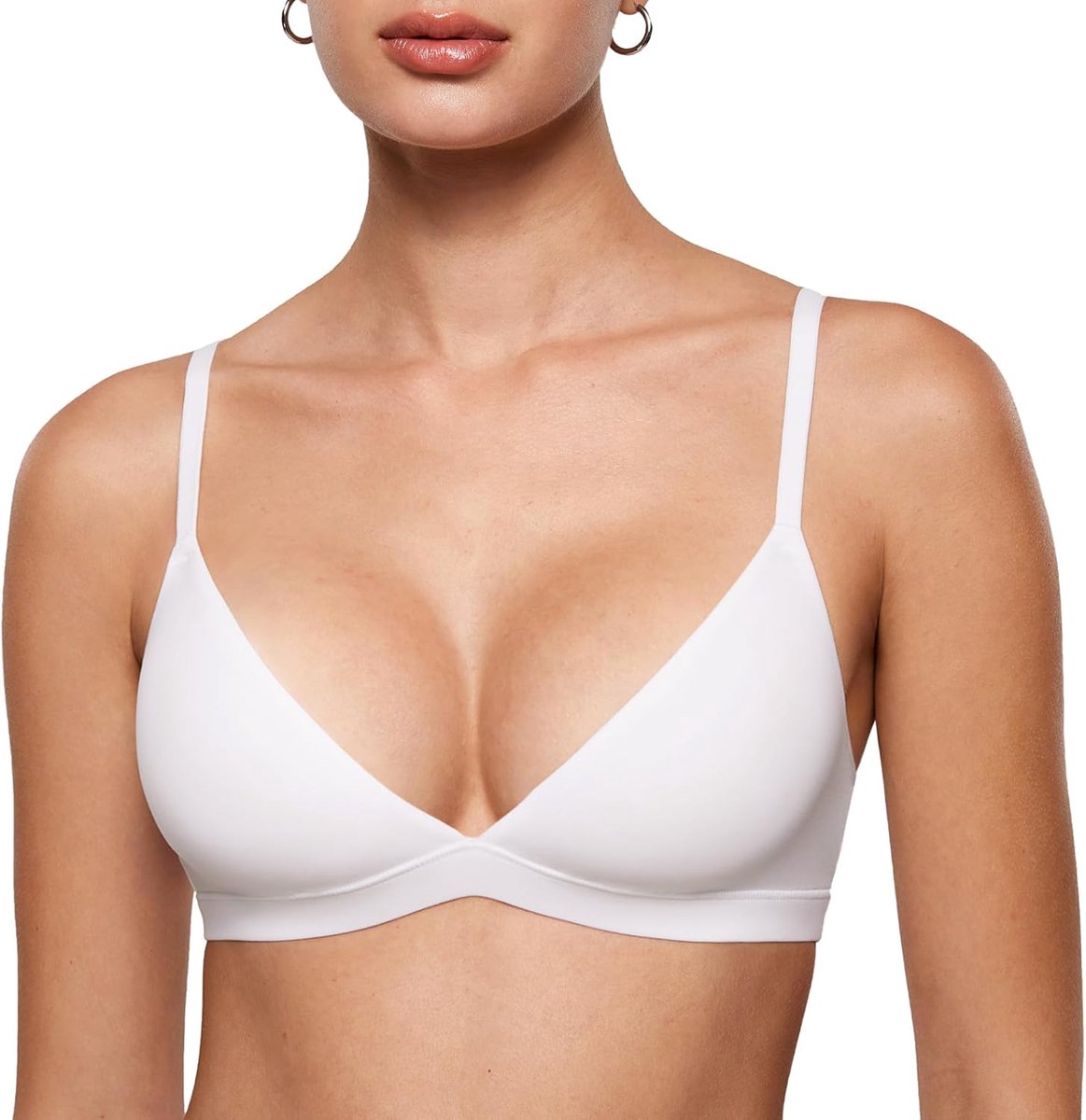 Inbarely driehoeksbralette voor dames | Ongevoerd, beugelloos, plunge-model, naadloze bh, sexy, comfortabel, voor dagelijks gebruik