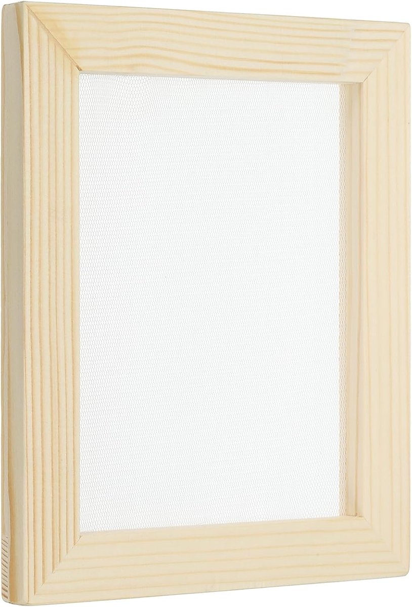 18 cm x 15 cm houten papier maken scherm, papier maken mal frame papiermaken mal deckle voor doe-het-zelf papier ambachtelijke gedroogde bloem handwerk, natuurlijke kleur
