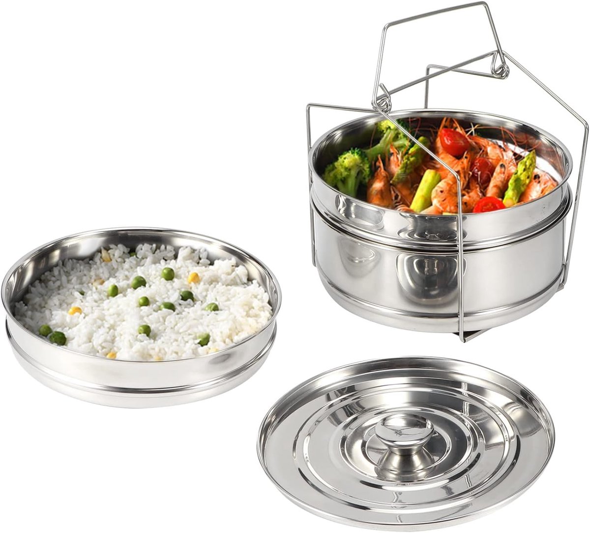 3 Tier Voedselstoomboot Pan Rvs Fornuis Pot Snelkookpan Kookpot Grote Stoom Accessoires