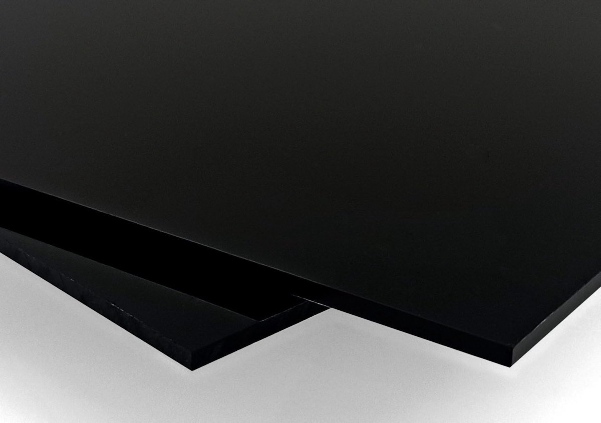 Zwart 3mm A3, Acrylplaat, Kunststofplaat 3mm, Acryl Zwart Acrylglas plaat met glanzende oppervlakte (2 stuks, 29,7 X 42 cm)