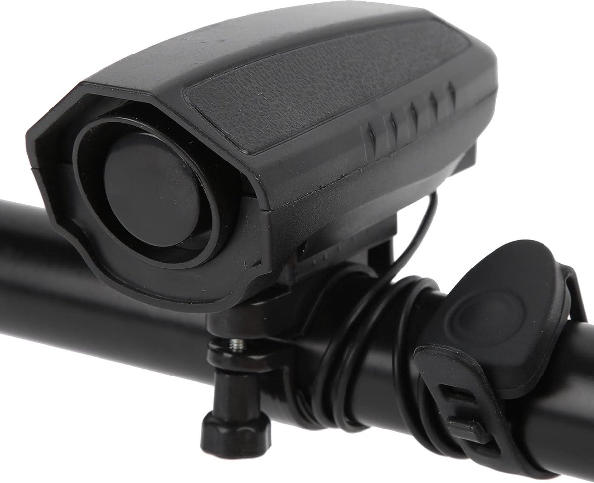 fietshoorn, fietsstuur luid alarm met vaste basis, Zwart, S, Modern