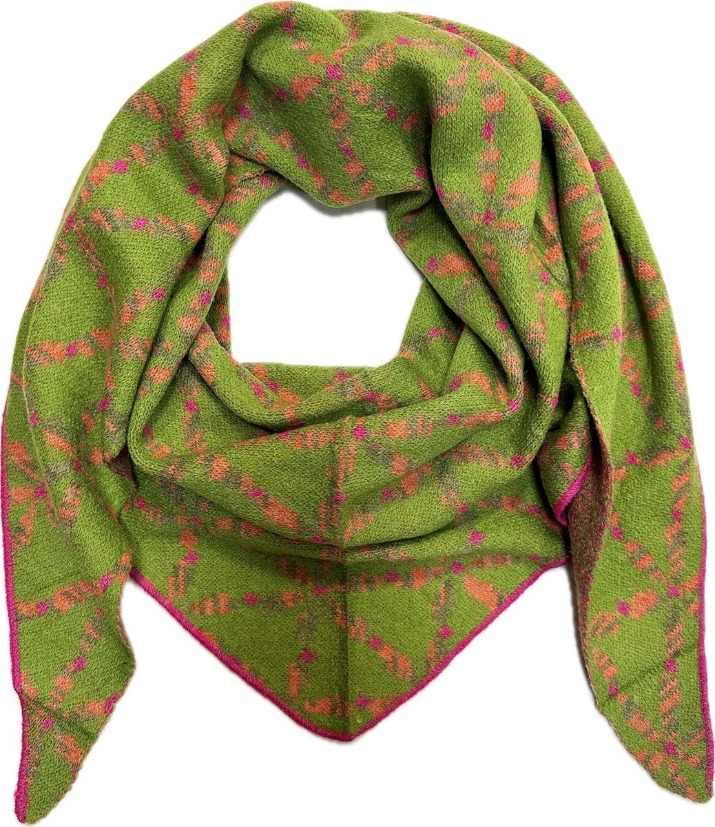 driehoekige gebreide sjaal bloemen patroon warme winter sjaal mode doek herfst lente driehoekige sjaal colsjaal stola wol doek