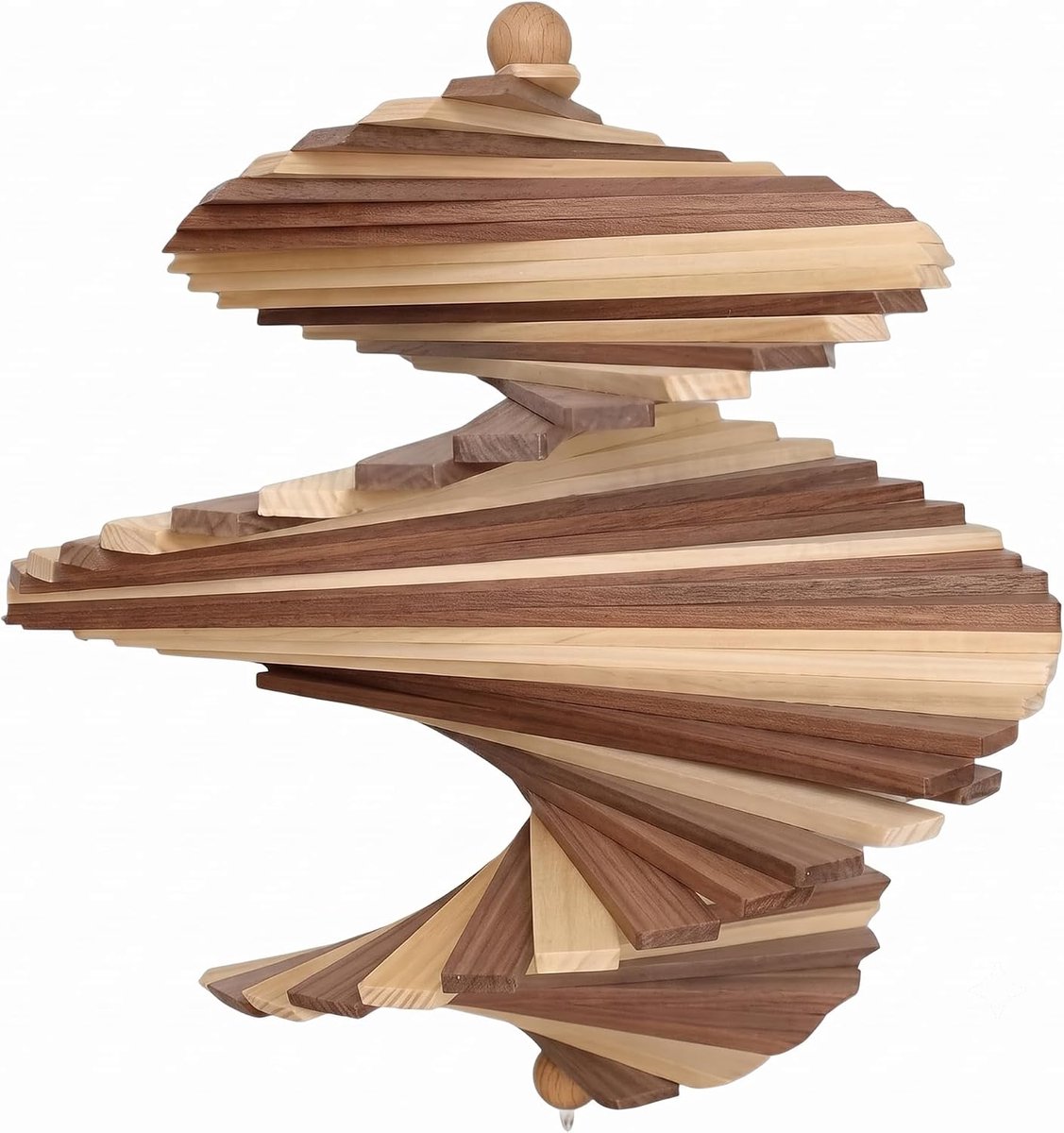 Windspinner Hout Tuin – Draait bij elke wind – Handgemaakt massief hout – 35 x 29 cm – Dokkodo Large