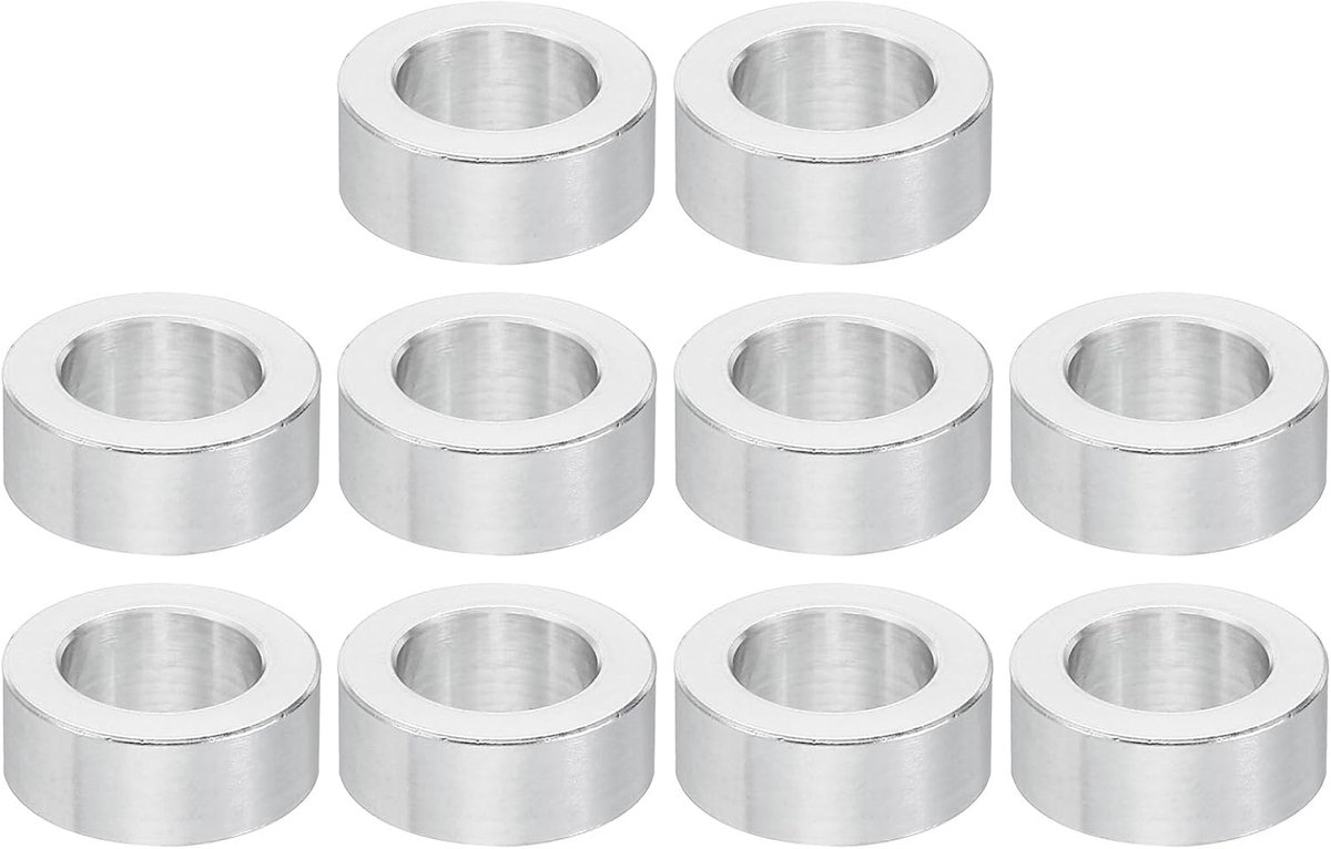 M12 Aluminium Spacers, 10 Stks Metalen Spacer Aluminium 12.5mm ID x 20mm OD x 8mm L Aluminium Spacer Schroef Standoff Ronde voor 1/2 "of M12 Schroefbouten