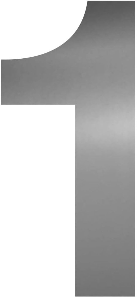 iSecur Huisnummer Sticker 1 Zilver 10 cm - kfz6751 | Zelfklevend weerbestendig huisnummer voor brievenbus deur en buiten