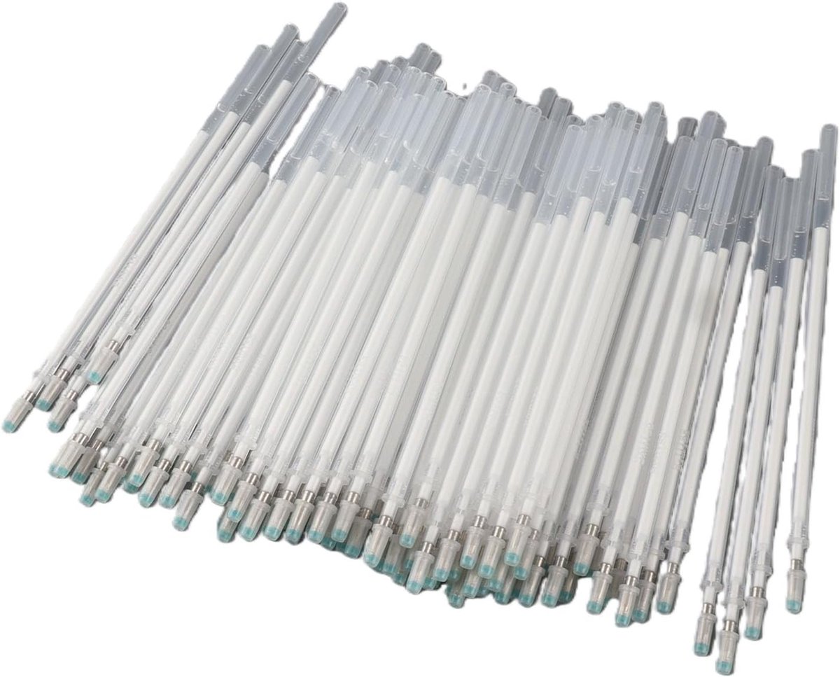 Pen Uitwisbare Witte Thermische Pennen Warmte Stoom Leer Mark Wissen 100 Stuks Wit Hoge Temperatuur Verdwijnen Droge Wissen En Vloeibare Markers Voor Kleermakerij Diy Naaien