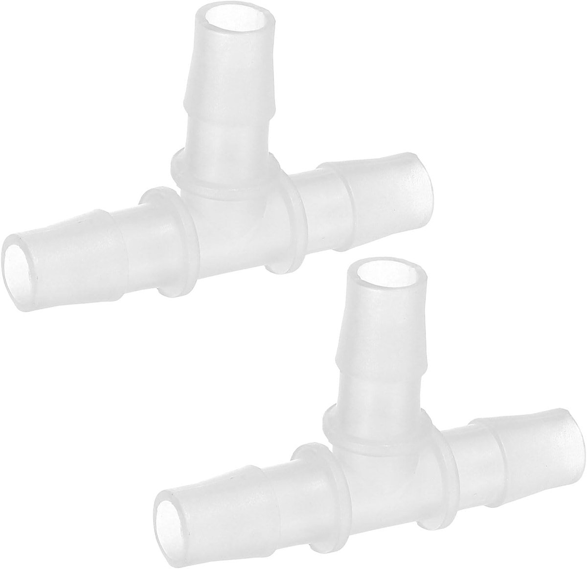 1/2 "Plastic T-stuk slangkoppeling, 2 stuks gelijke T-vormige 3-weg gezamenlijke splitser mender adapter unie kruising prikkeldraad split voor lucht water brandstof gas vloeibare pijp,