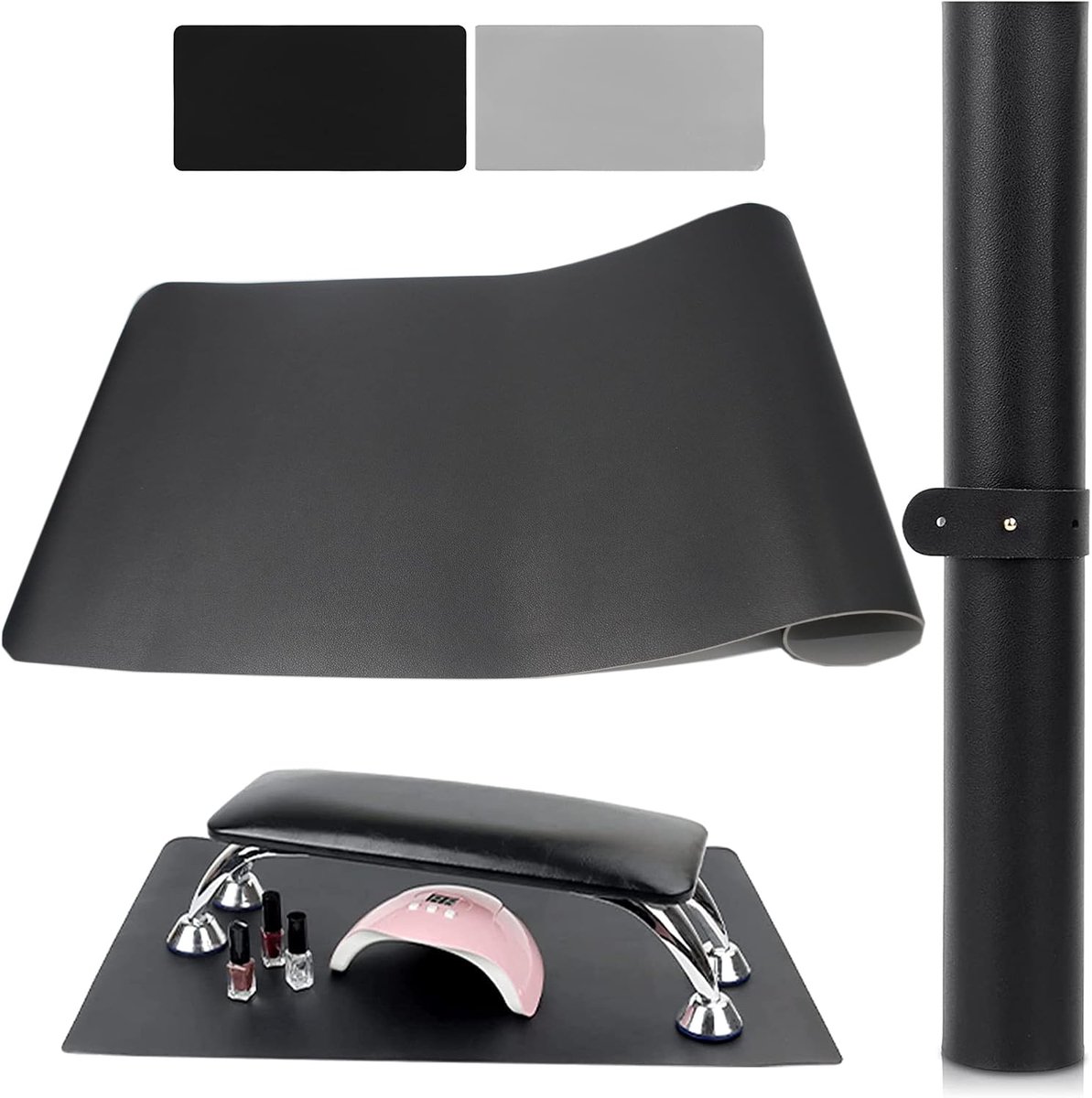 armkussen, dubbelzijdig, voor nagelkunst, tafelkussen voor manicure, nagelkussen, kussen van zacht microvezelleer, bureau, accessoires voor nagelsalon, enkel kussen inbegrepen