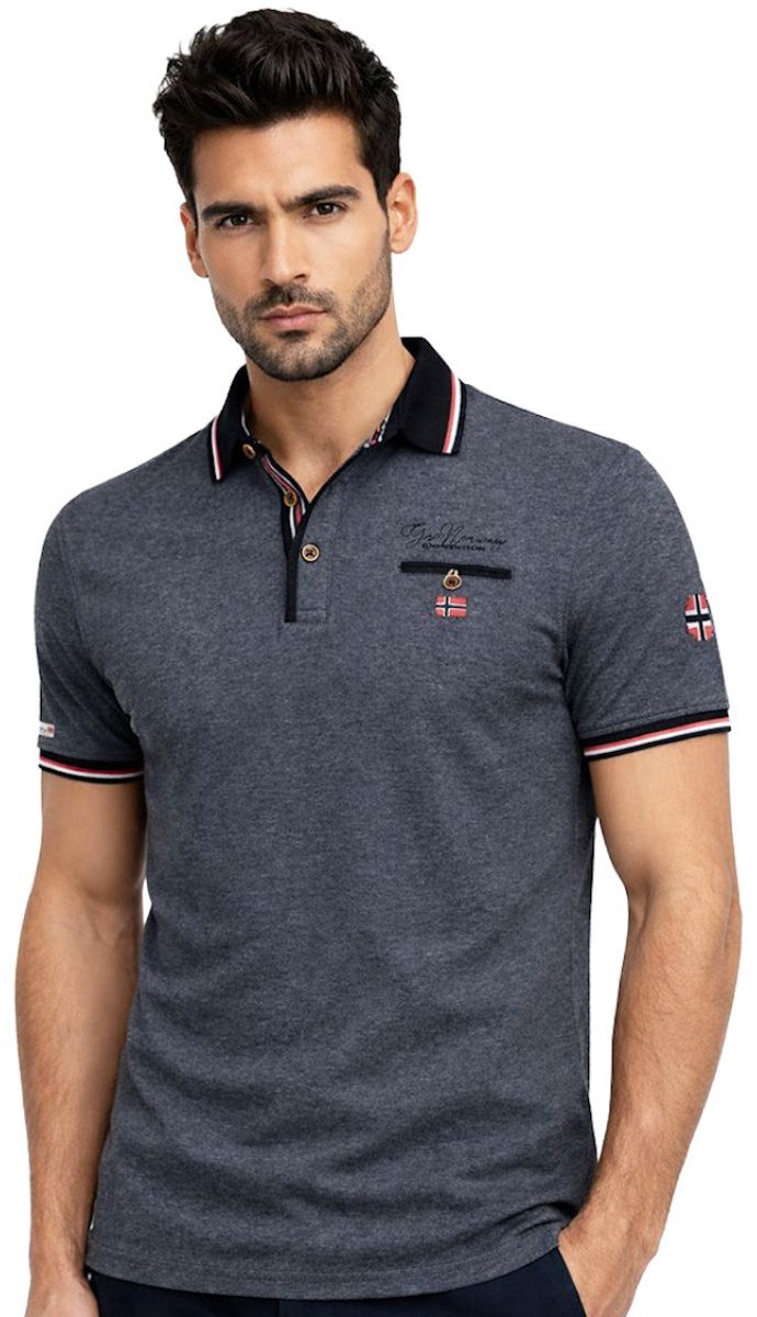 Geographical Norway Denim Polo Shirt Kblended Zwart - L