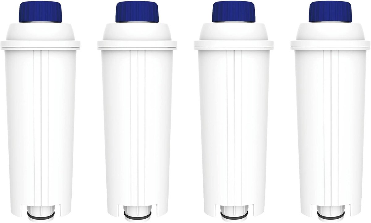 PT94586 Filterpatroon voor De'Longhi DLS-C002 SER3017 & 5513292811 compatibel met Magnifica Eletta ECAM ESAM ETAM BCO EC-serie koffieautomaten TÜV SÜD gecertificeerd (4 stuks)