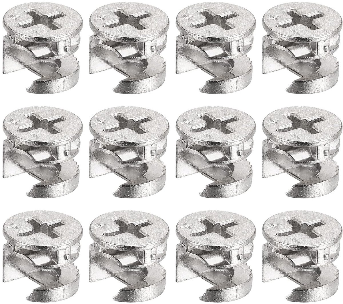 sourcing map 12 stuks meubelnokkensluitmoer 11,65 x 9,8 mm scharnierverbinding vergrendeling moeren verbinding nokkenbeslag