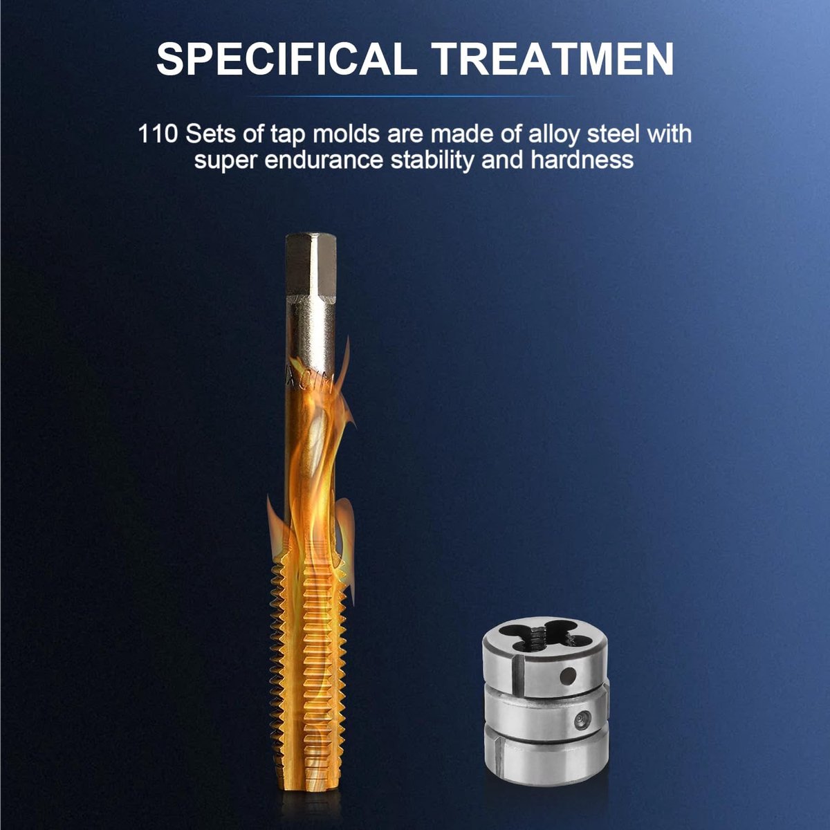 110 stuks metrische kraan en matrijzenset, M2-M18 Rethreading Kit voor het maken van schroefdraden voor het snijden van externe en interne schroefdraad schroefdraad met opbergkoffer