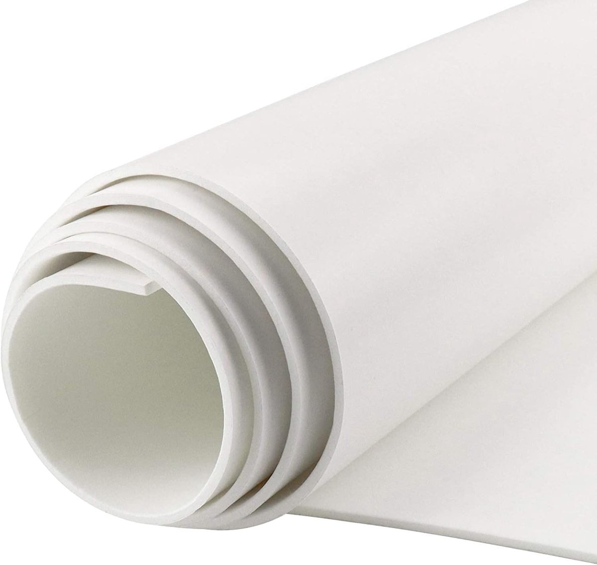 Zelfklevende schuimrubberen rol, celrubber, zelfklevend, 300 mm (B) x 3 mm (D) x 1,5 m (L multifunctioneel neopreen schuimplaat eenvoudig te snijden doe-het-zelf celrubberen plaat (wit)