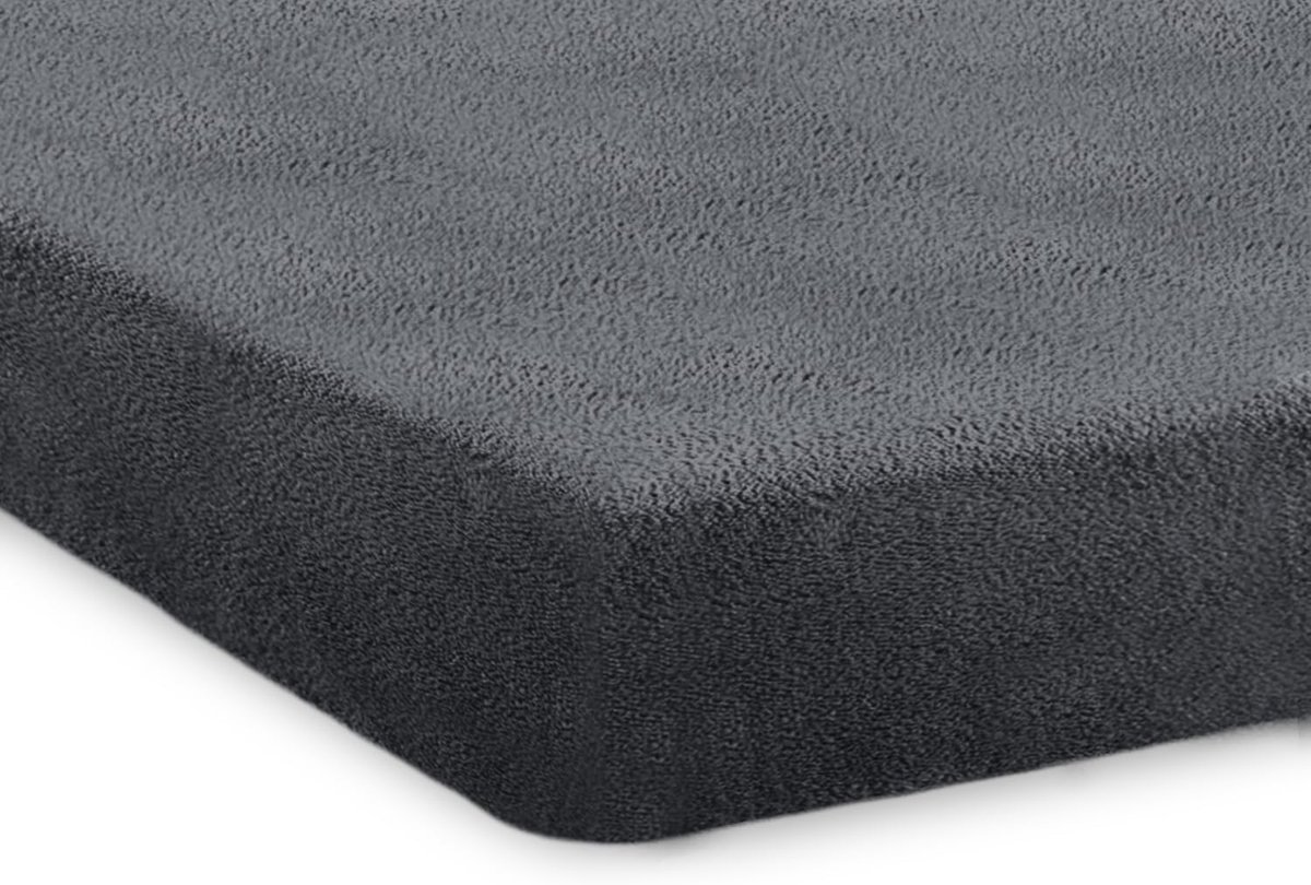 Hoeslaken Teddy Pluche 35cm Hoekhoogte - anthracite 140x200cm