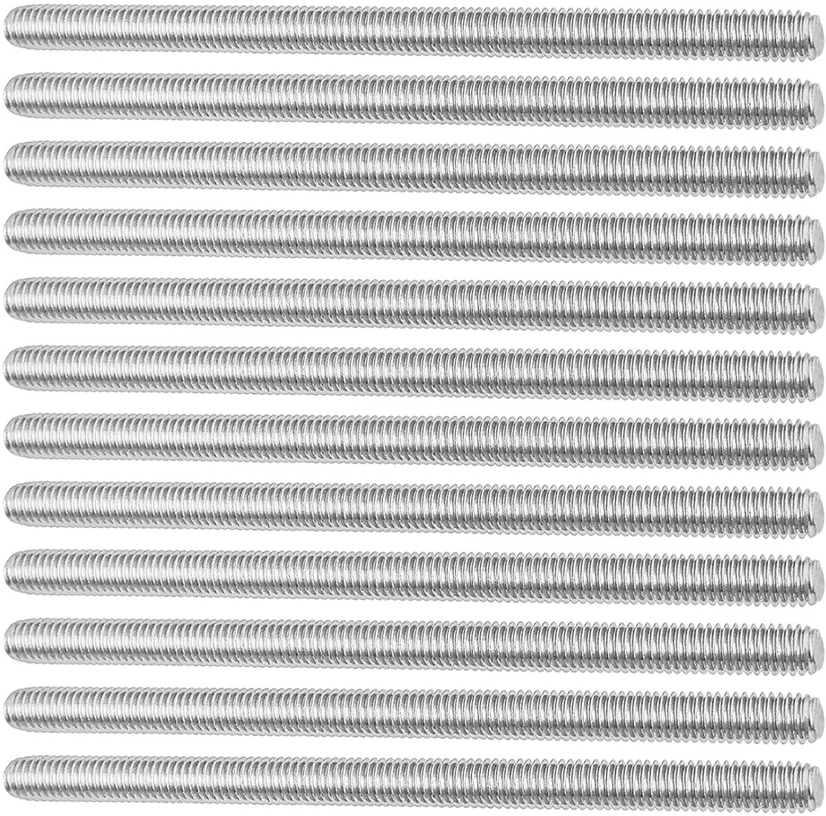 12 stuks schroefdraadstangen M6 x 100 mm, draadstang van roestvrij staal A2 V2A voor bouw en mechanica