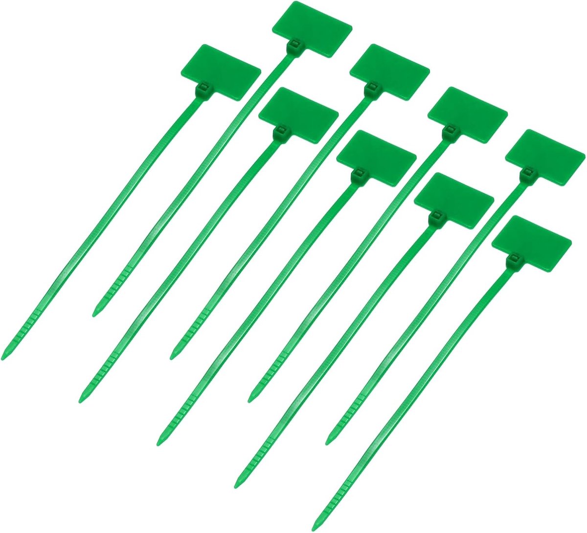 Kabelbinders met etiket, 10 cm kabelbinders, geschikt voor binnen en buiten, 1/8 inch, groen