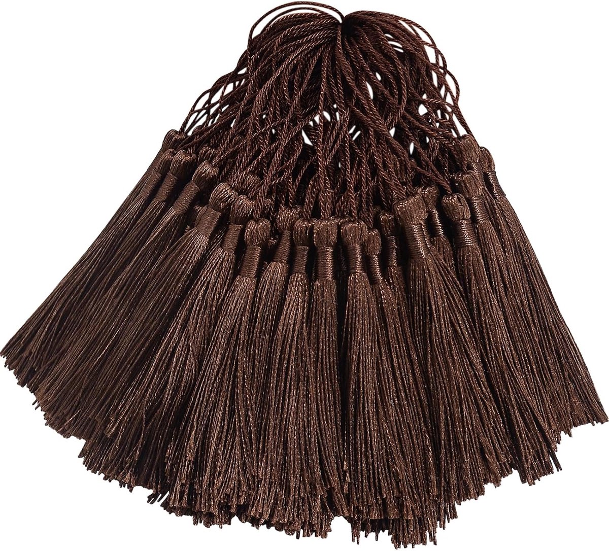 100Pcs 13Cm Handgemaakte Craft Kwasten Voor Diy Bladwijzer Sleutelhanger-Donkere Koffie | Zijdeachtige Hanger Kwastje Voor Garland Graduation Cap Gordijnen Sieraden Naaien Kussens Party Decoratie Home Decor