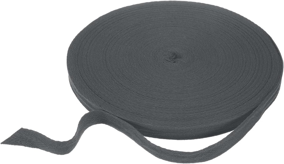 Twillband katoen 12,7 cm 15,2 m 12,7 m twill band visgraat patroon rol bias-binding band voor doe-het-zelf handwerk naaien geschenkverpakking, donkergrijs