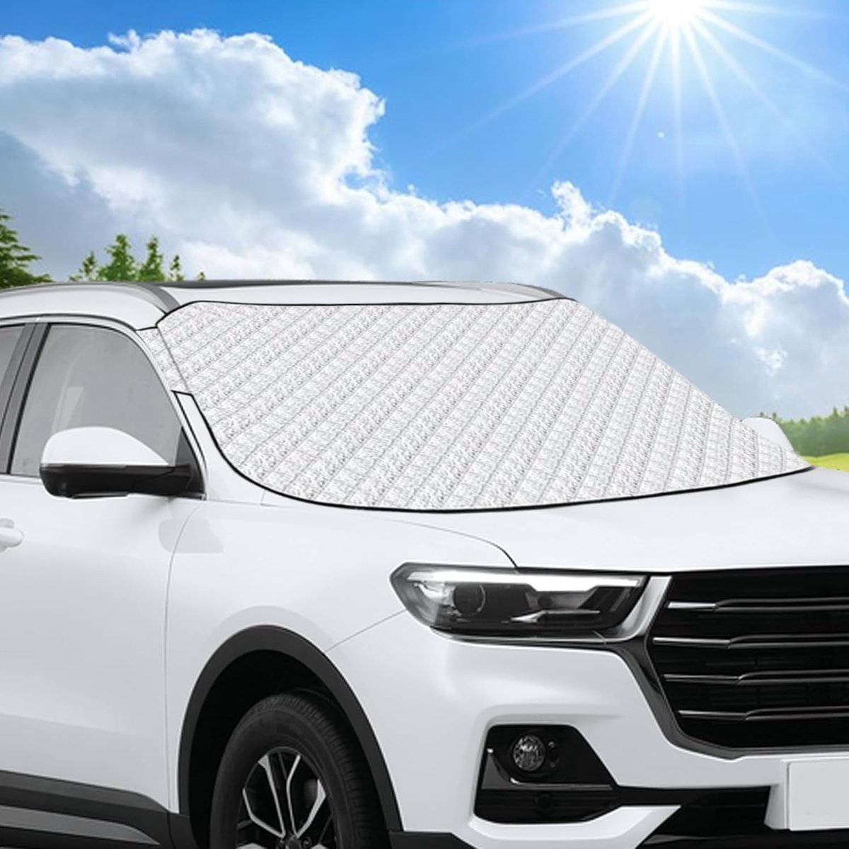 Voorruit 142x96cm: 99% UV-blokkade & 30°C warmtereductie - 3s opvouwbaar - het hele jaar door tegen zon & ijs - voor auto/SUV