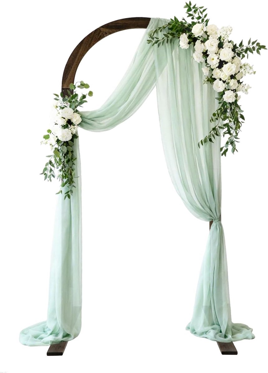 Houten bruiloftsboog, 2,1 m, houten bruiloftsachtergrond, standaard, grote ballonboog, bruiloftsboog, frame, trouwboog voor klassiek-rustieke bruiloftsdecoratie, tuindecoratie