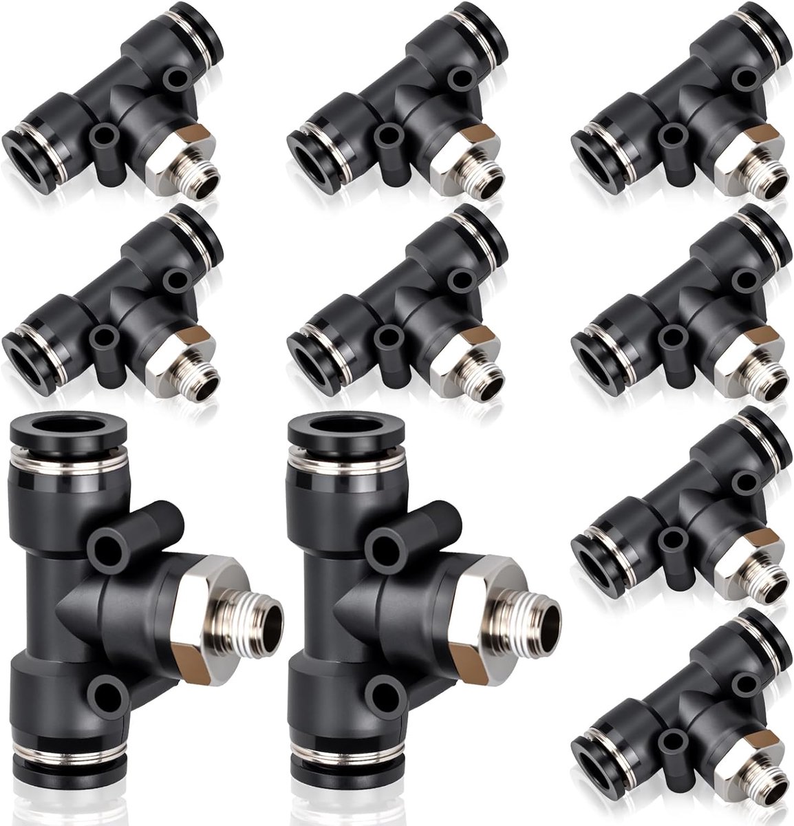 10 stuks mannelijke aftakking 4mm Inch buis OD x 1/8 Inch BSP Schroefdraad Push to Connect Fittings PB-4-01