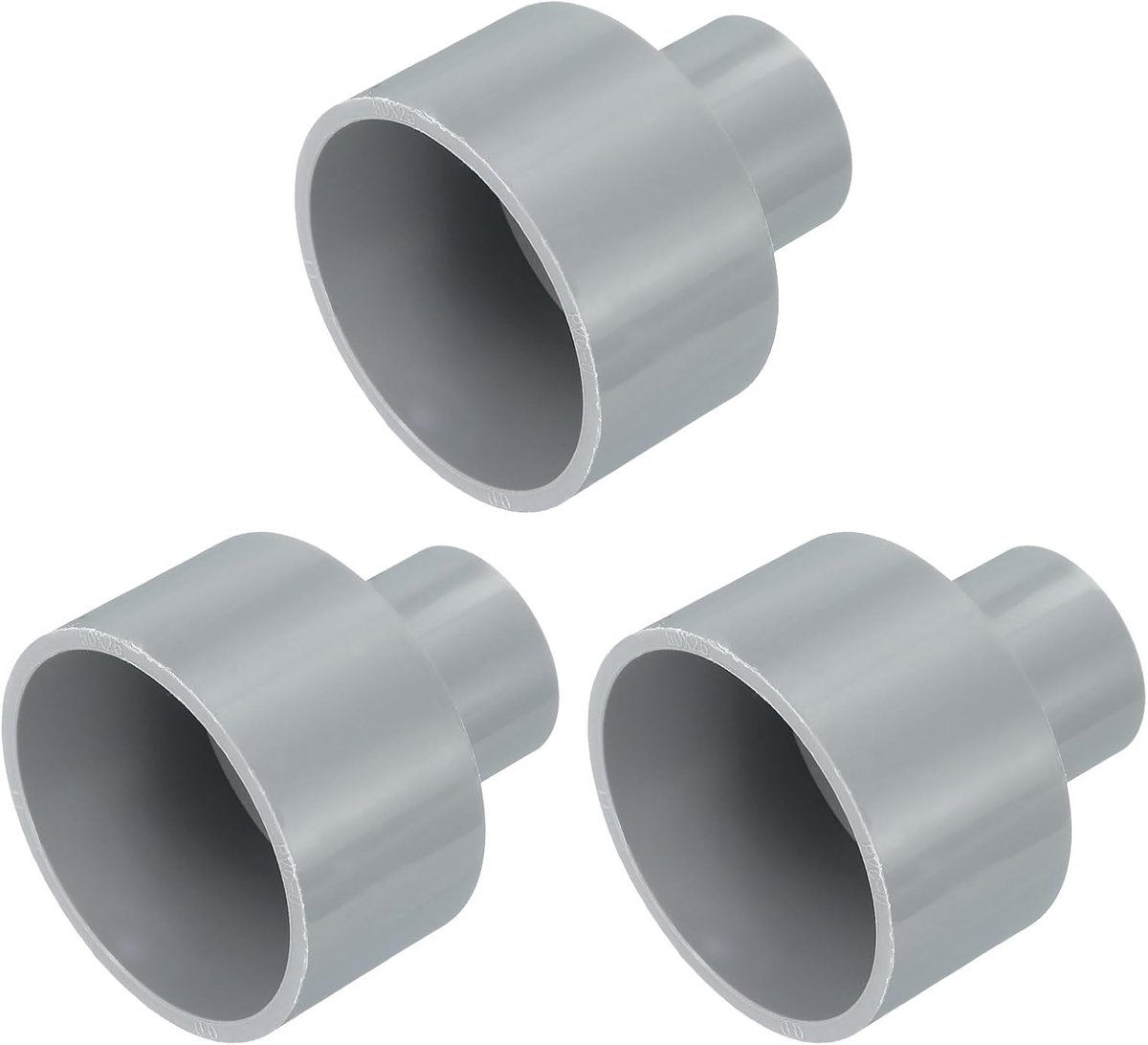 3 stuks slangverbindingen van UPVC, rechte slang van pvc, 1-1/2"x3/4" voor huiswatermeter, grijs