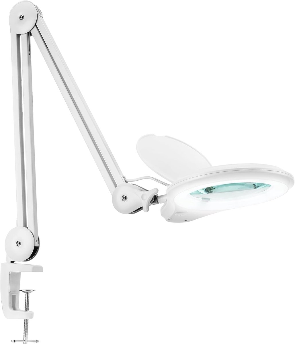 SnelShoppen - Neatfi Pro Series Bifocale LED-loeplamp met Glazen Lens 5 Inch | Natuurgetrouwe Kleurweergave CRI 95 | 1200 Lumen | 2,25x/6x Vergroting