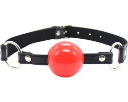 Smart Moves - Ball Gag - Plastic Bal - Bandje PU Leer - Zwart/Rood