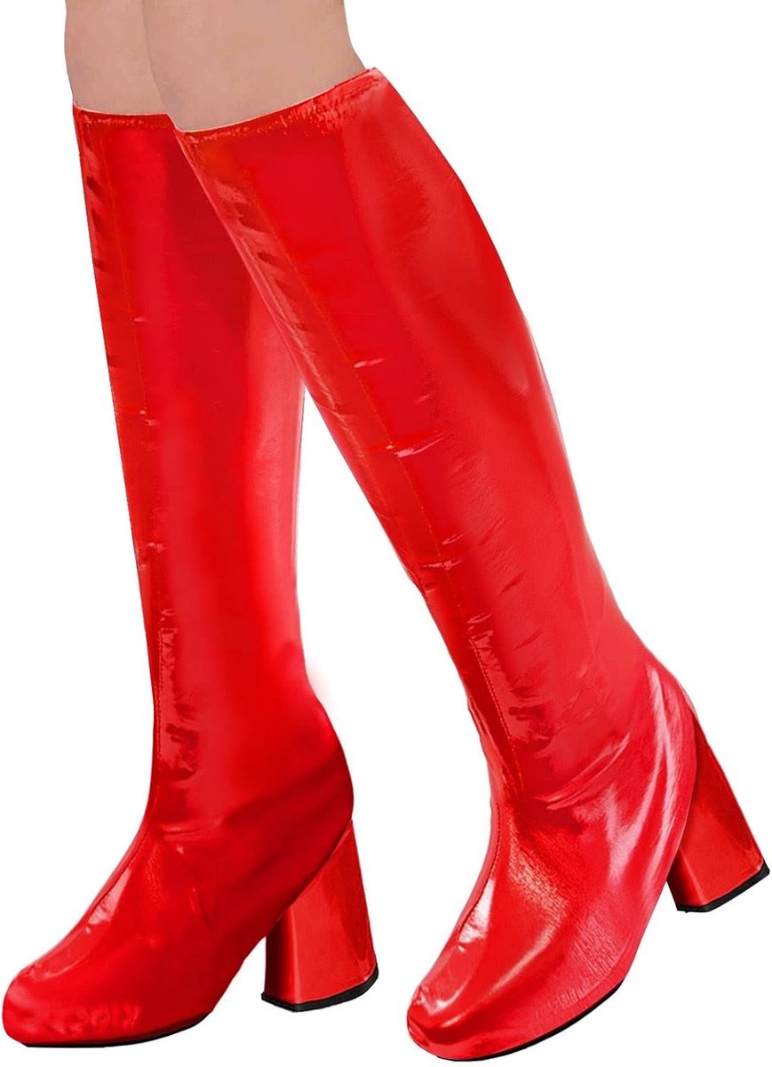 SnelShoppen - Boots Covers, Schoenhoezen, Kostuumaccessoires, 70s Stijl, Rode Kleur, One Size, Feestartikelen voor Carnaval en Themafeesten