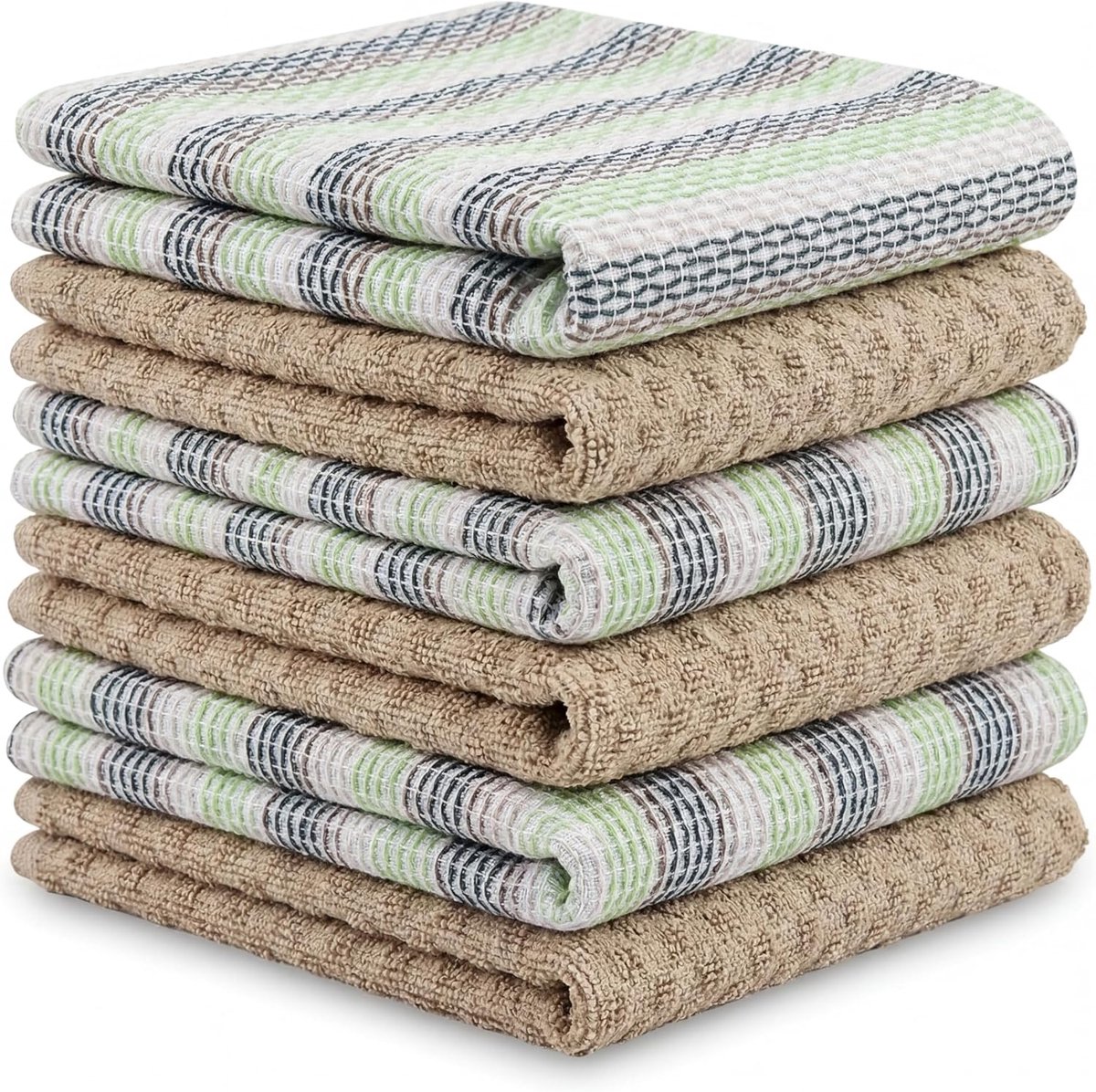 SnelShoppen - Keukenhanddoeken Set van 6 Stuks - Katoen en Microvezel - Ultra Absorberend - 45x65 cm - Voor Keuken, Thee, Afwassen, Duurzaam en Luxe