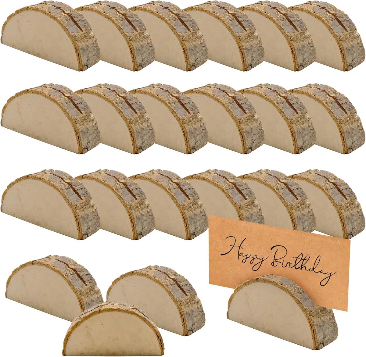 Houten Kaarthouders 20pcs - Vintage Stijl - Perfect voor Tafelnummer of Menu - Creëer een Sfeervolle Atmosfeer - SnelShoppen