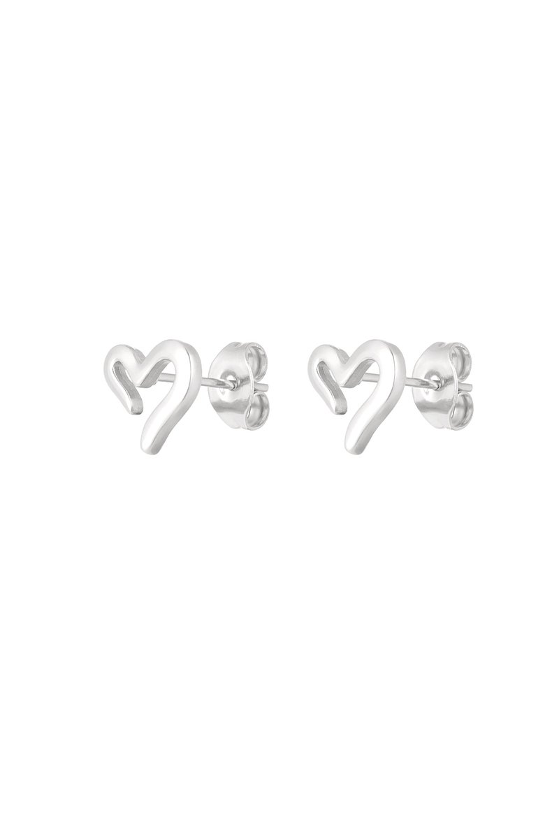 Oorbellen Open Your Heart zilveren kleur