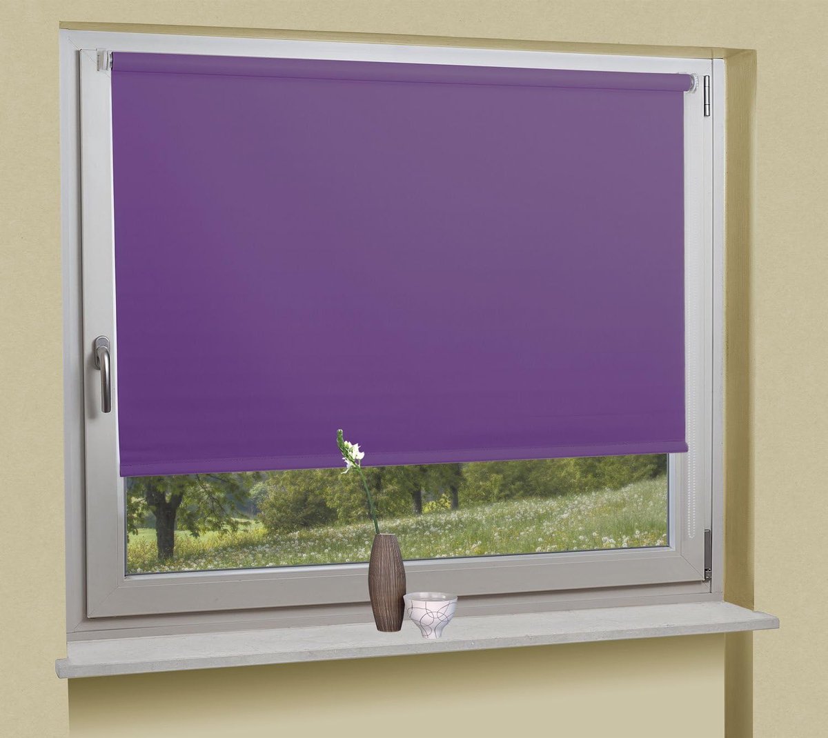 Klemmfix rolgordijn met zijkoord, klemrolgordijn zonder boren, BxH 160x230 cm, lila, 62000 drop