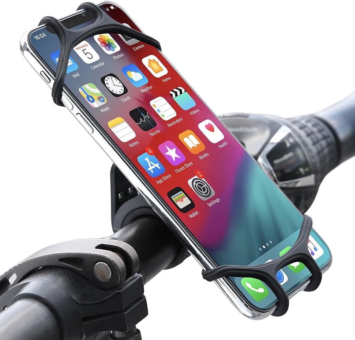 telefoonhouder voor op de stuur, 360 graden draaibaar, smartphonehouder voor fiets, MTB, telefoonhouder voor fiets, racefiets, zwart