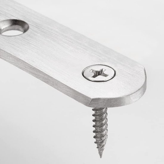 40 stuks hoekbeugel roestvrij staal L-beugels 50mm x 50mm zware plankbeugel 90 graden haakse gewrichtsbeugel sluiting met schroeven voor planken houten dozen meubels, zilver — afbeelding 2