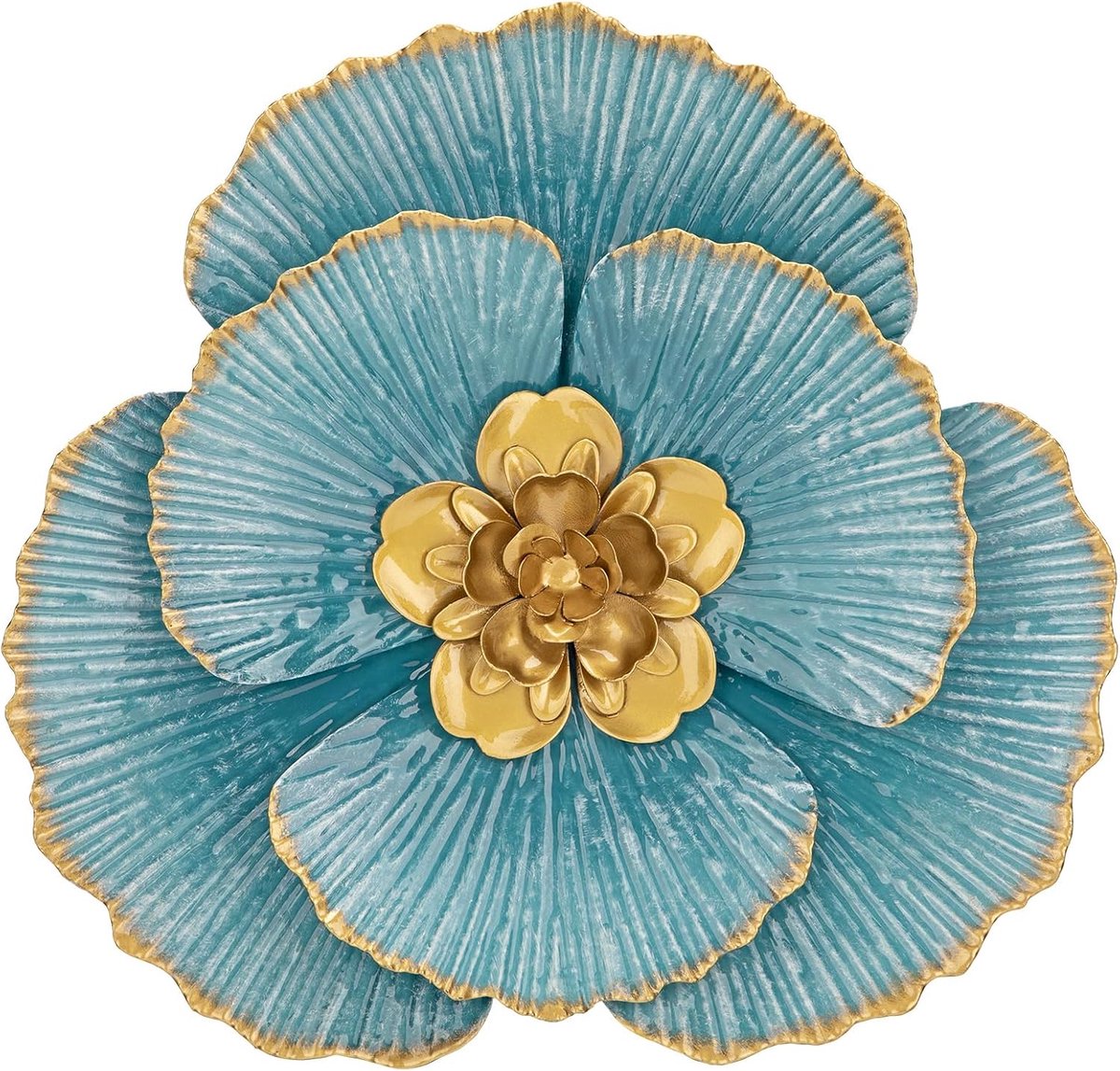 Set van 3 Magnolia metalen bloem muurkunst decor, 3D bloemensculpturen moderne wanddecoratie rustieke metalen bloem wandhanger voor woonkamer slaapkamer keuken kantoor café wanddecoratie