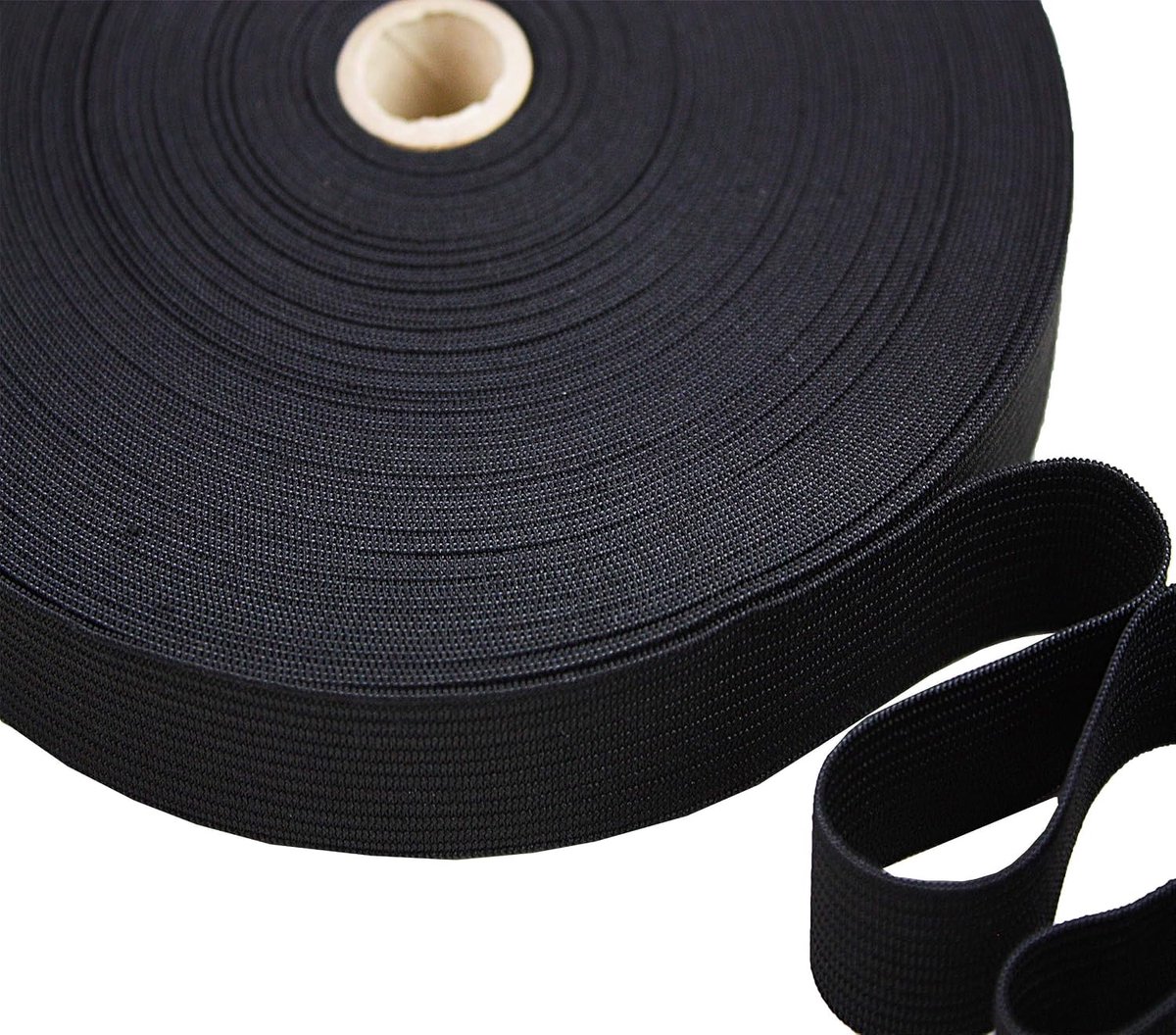 - Elastiek om te naaien in de breedte 25 mm, wit of zwart, 25 meter