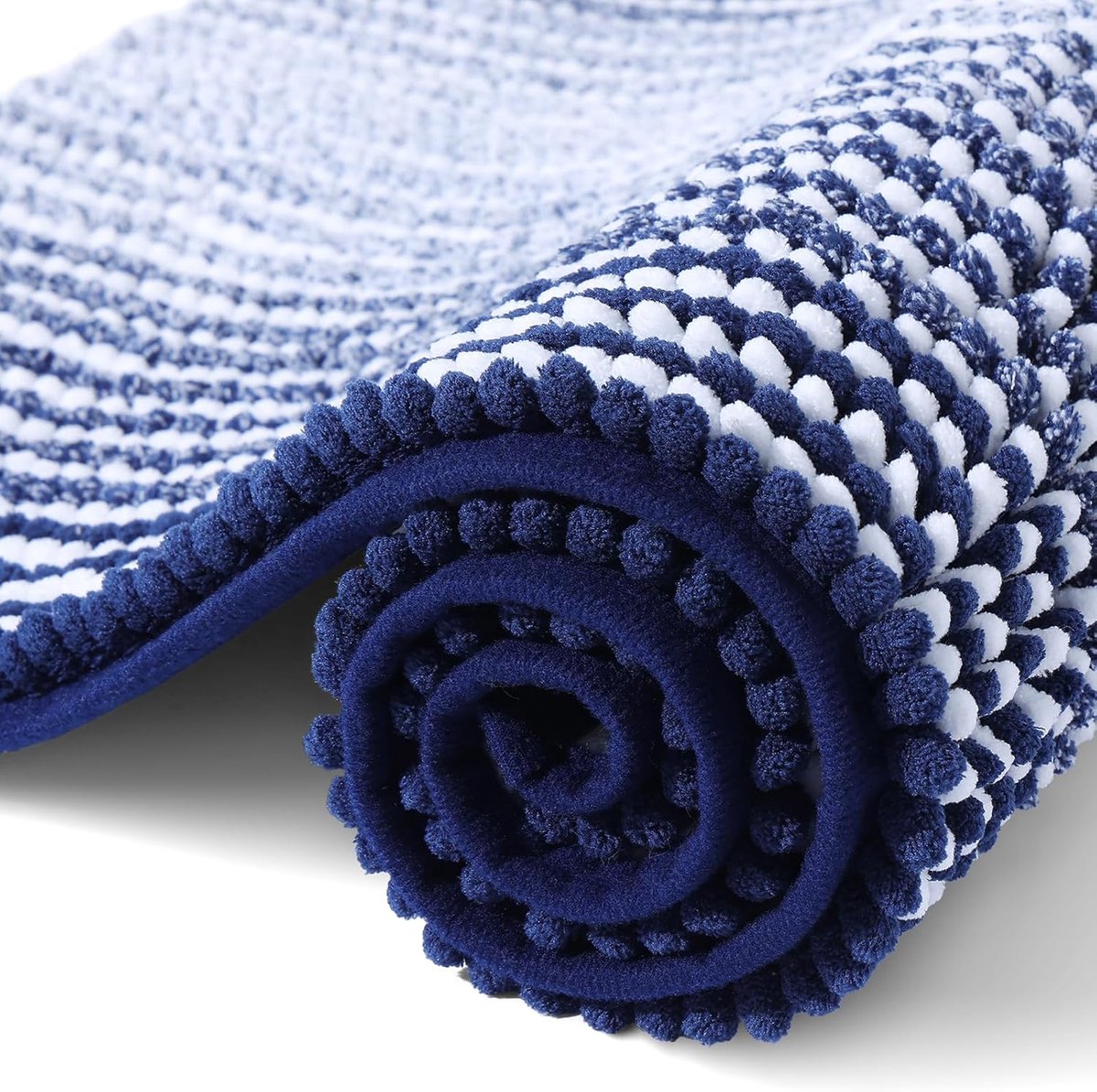 Chenille Badmat Zacht Absorberend Badematte Antislip Badmat Microvezel Badvoorlegger Wasbaar Douchemat voor Badkamer - 40 x 60 cm, Marineblauw