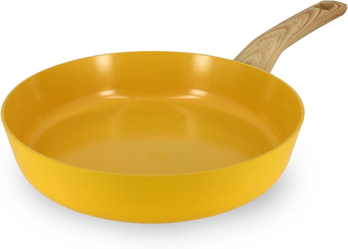 - 24 cm Colorama saffraan koekenpan - Aluminium - Keramische antiaanbaklaag - Geschikt voor alle warmtebronnen inclusief inductie