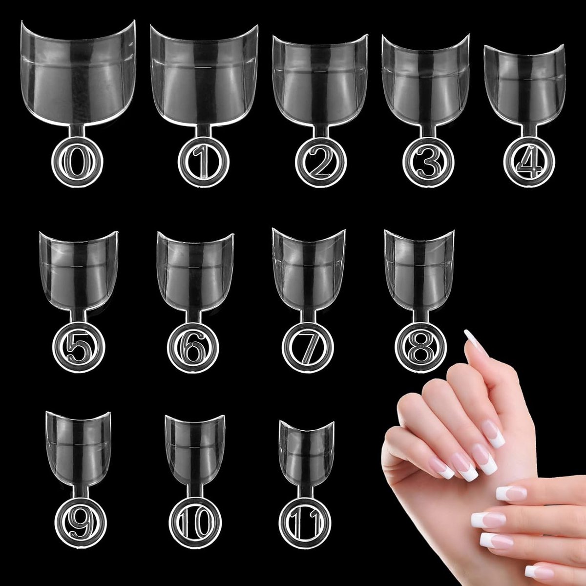 600 stuks ovale korte nepnageltips, kunstnageltips, Franse acryl halfdekkende nepnagelkunsttips voor gelnagels, DIY thuissalon, manicure, damesdecoratie, 12 maten