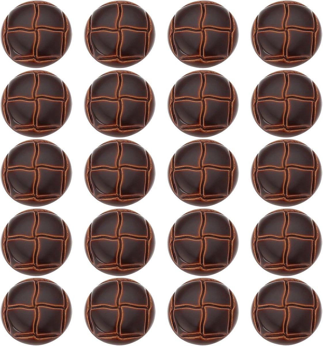 20 stuks 20 mm bruine voetbalknoppen, voetbalpatroon kunstleer plastic blazer knop vintage schacht knoppen voor blazer, pakken, sportjas, uniform, jas