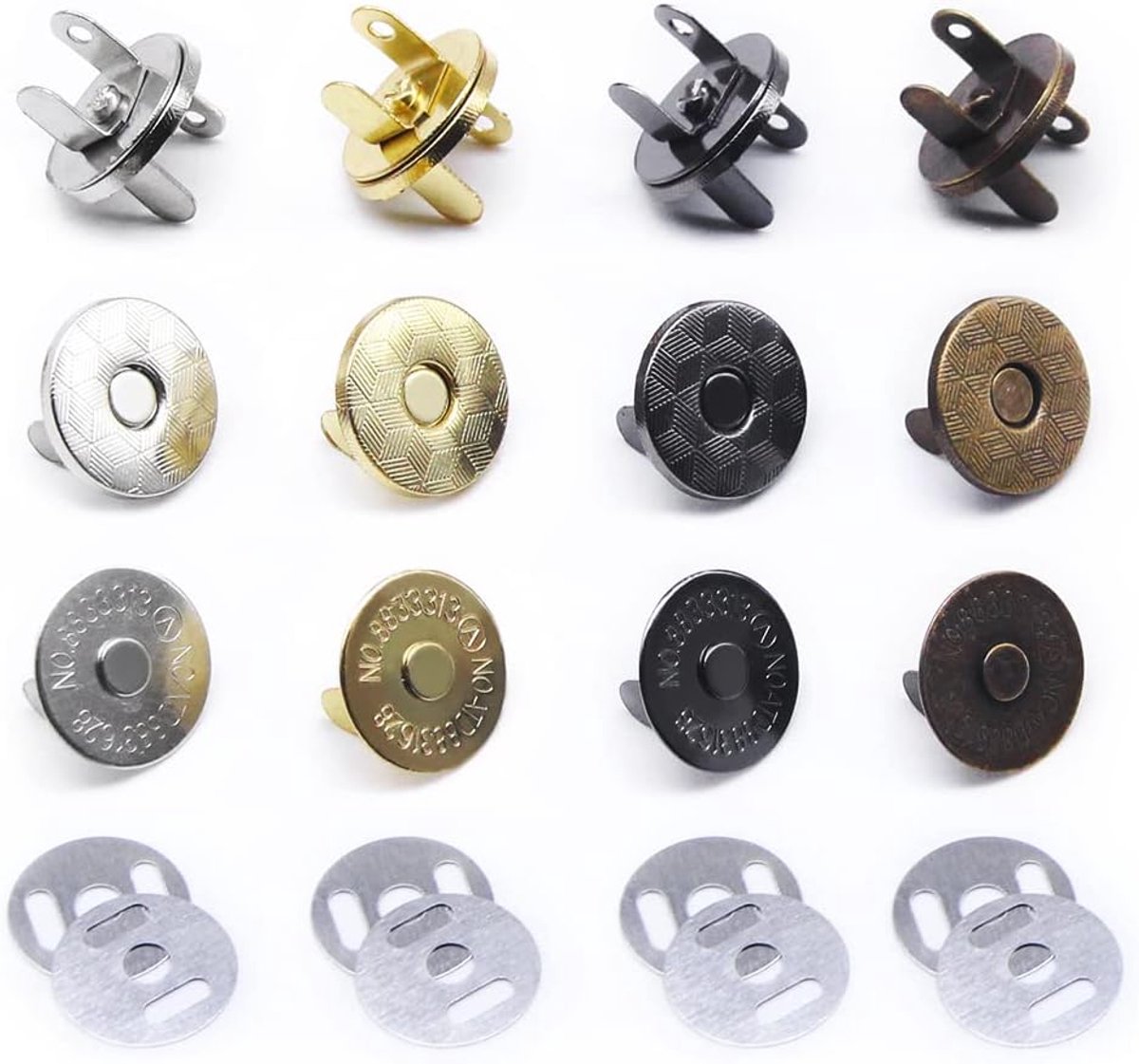 Knopen voor Portemonnee, Handtas, Portefeuille, Jas, Tas, Gemengde Sluitingen, Drukknopen 18mm