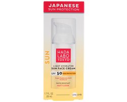 Hada Labo Tokyo SPF50 Zonnebrandcrème Gezicht – Hydraterende Sunscreen met Hyaluronzuur – Waterbestendige UVA/UVB Zonbescherming – Gezichtsverzorging – 50 ml