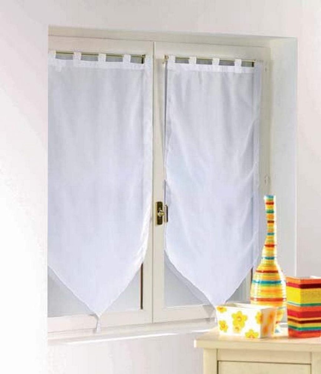 douceur d'intérieur 1361031 voile, effen, 1 paar, polyester, wit, 60 x 120 cm